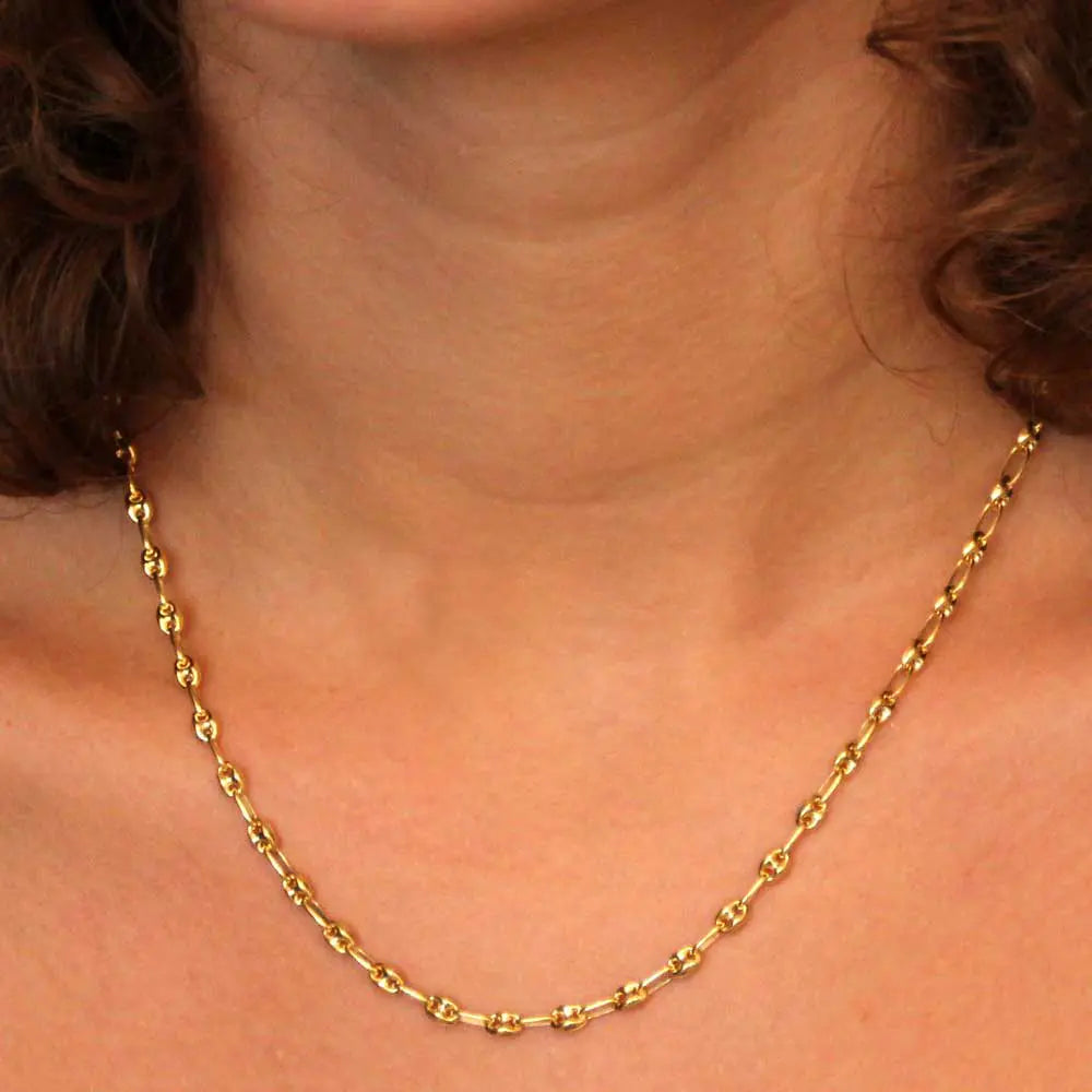 Collier Grain de Café Or Jaune - Homme ou Femme