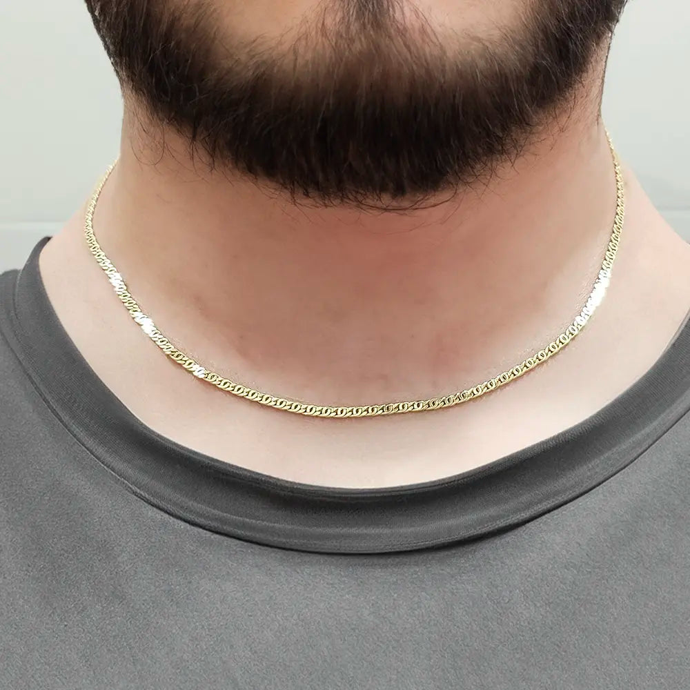 Collier / Chaîne Or Jaune Maille Oeil de Tigre - Homme