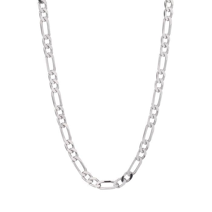 Collier / Chaîne Homme Argent 925 - Maille Figaro Alternée 1+2 - 50cm