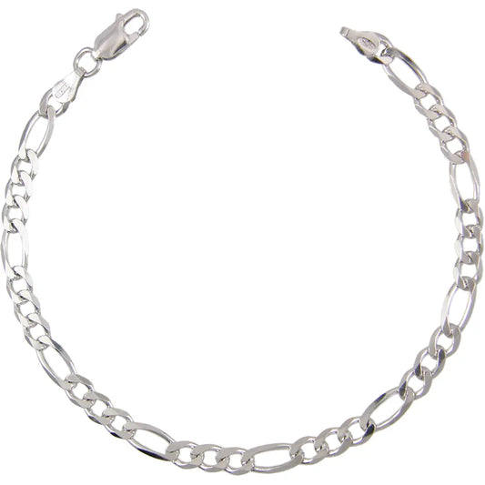 Bracelet Argent 925/000 Maille Figaro Alternée 1+3 - Homme