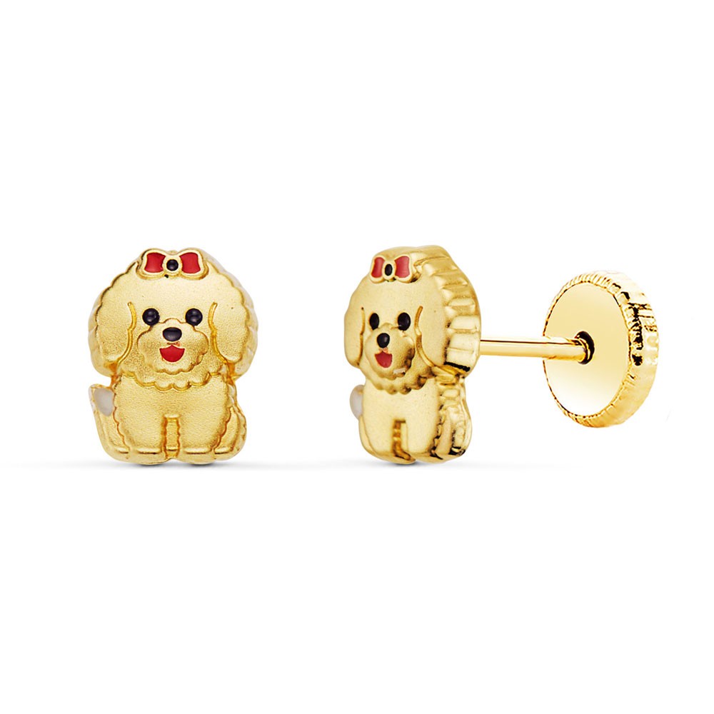 Boucles d'Oreilles Or 18 Carats 750/000 Jaune - Chiens