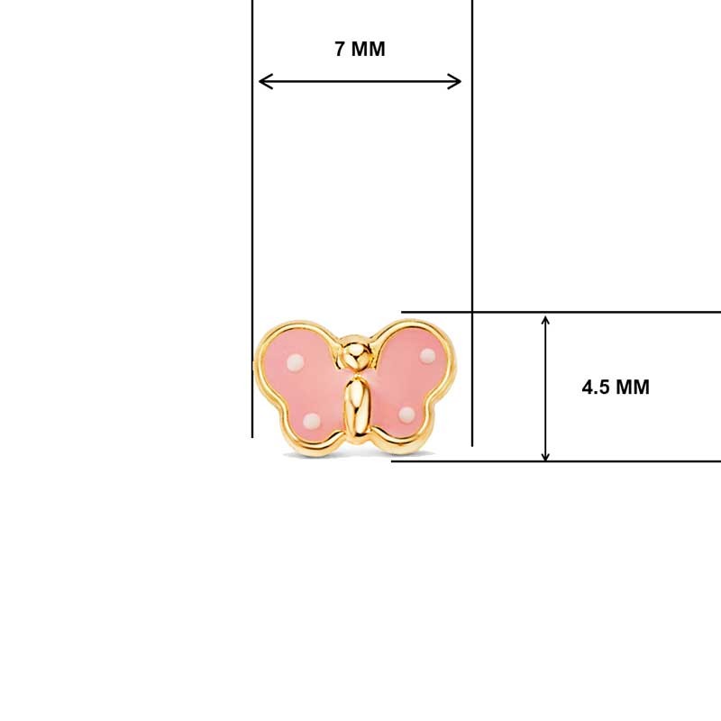 Boucles d'Oreilles Or 18 Carats 750/000 Jaune - Papillons