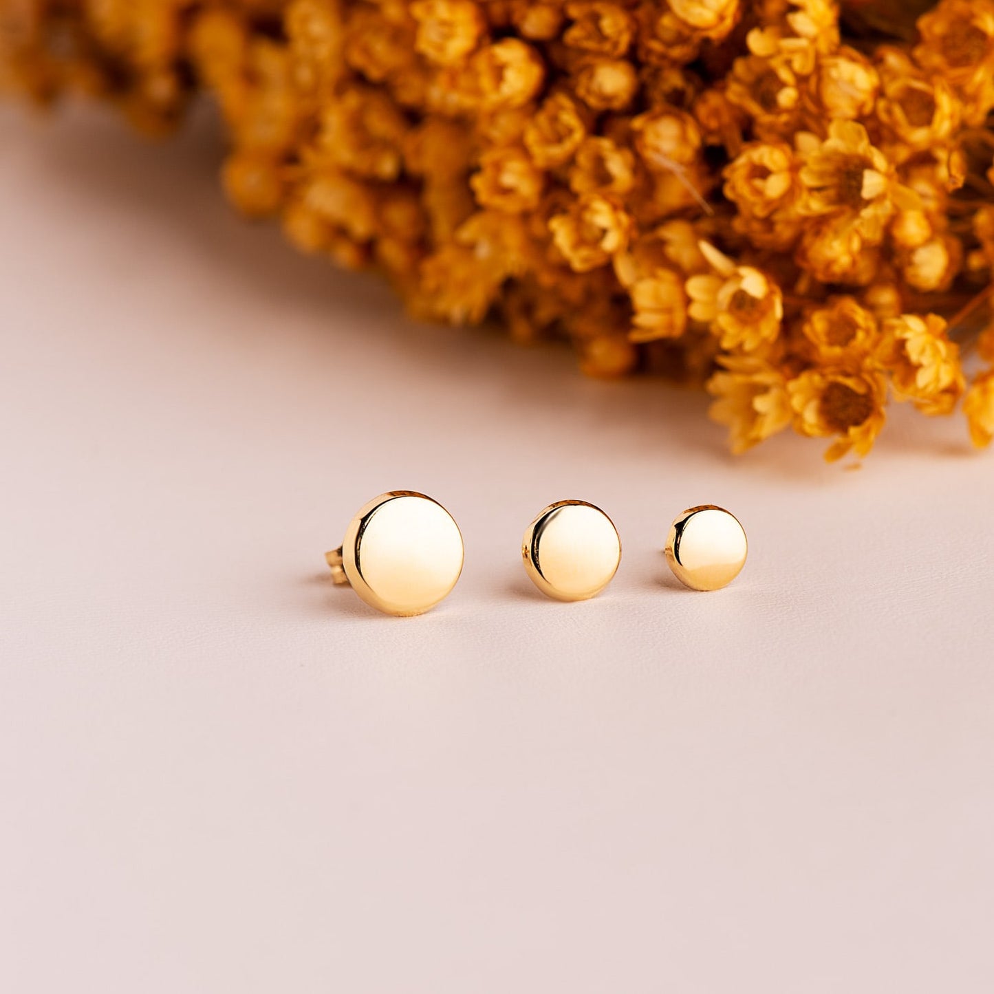 Boucles d'Oreilles Or 18 Carats 750/000 Jaune Ronde