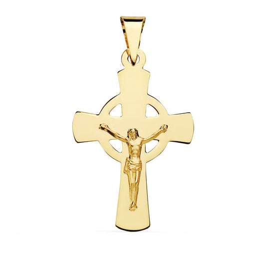 Pendentif  - Médaille Christ sur la Croix Or 18 Carats 750/000 Jaune - Chaine Offerte