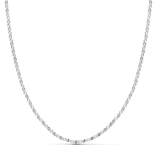 Collier Chaine Or 18 Carats 750/000 Blanc Maille Marine - 40cm