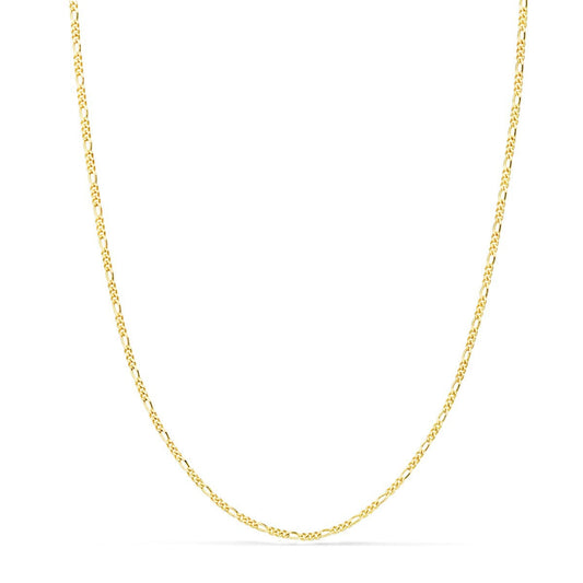 Collier Chaine Or 18 Carats 750/000 Jaune Maille Alternée Figaro - 50cm