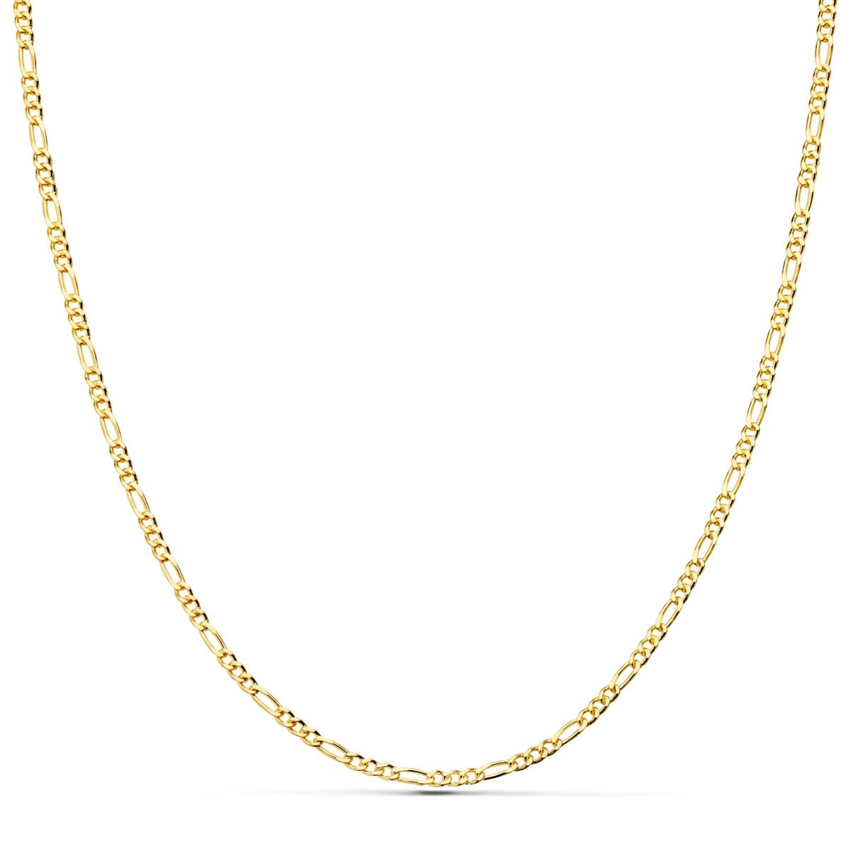 Collier Chaine Or 18 Carats 750/000 Jaune Maille Alternée Figaro - 50cm
