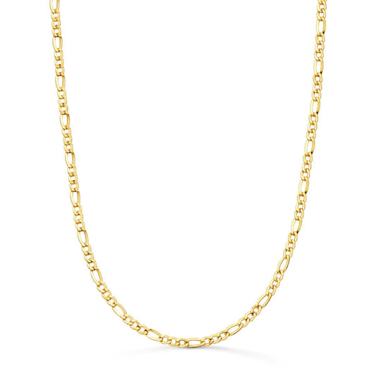 Collier Chaine Or 18 Carats 750/000 Jaune Maille Alternée Figaro - 50cm