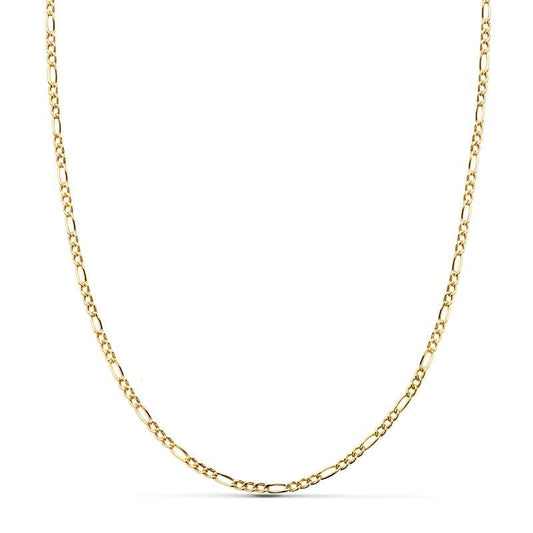 Collier Chaine Or 18 Carats 750/000 Jaune Maille Alternée Figaro - 50cm