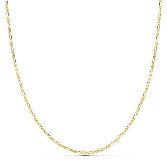 Collier Chaine Or 18 Carats 750/000 Jaune Maille Alternée Figaro - 60cm