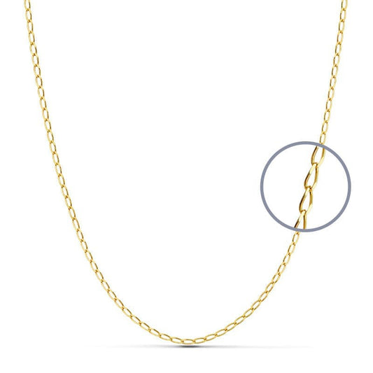Collier Chaine Or 18 Carats 750/000 Jaune Maille Cheval - 40cm