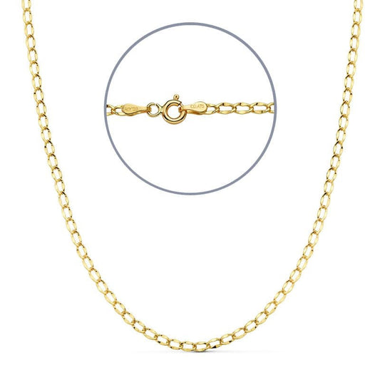 Collier Chaine Or 18 Carats 750/000 Jaune Maille Cheval - 45cm