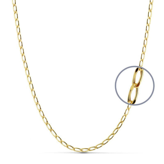 Collier Chaine Or 18 Carats 750/000 Jaune Maille Cheval - 50cm