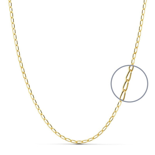 Collier Chaine Or 18 Carats 750/000 Jaune Maille Cheval - 50cm