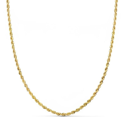 Collier Chaine Or 18 Carats 750/000 Jaune Maille Corde - 60cm