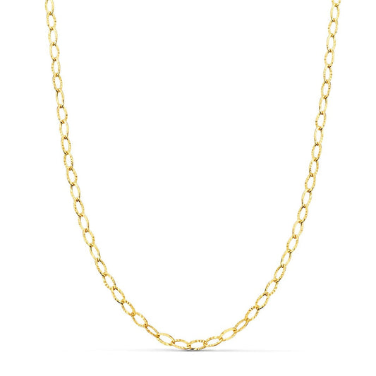 Collier Chaine Or 18 Carats 750/000 Jaune Maille Forçat - 45cm
