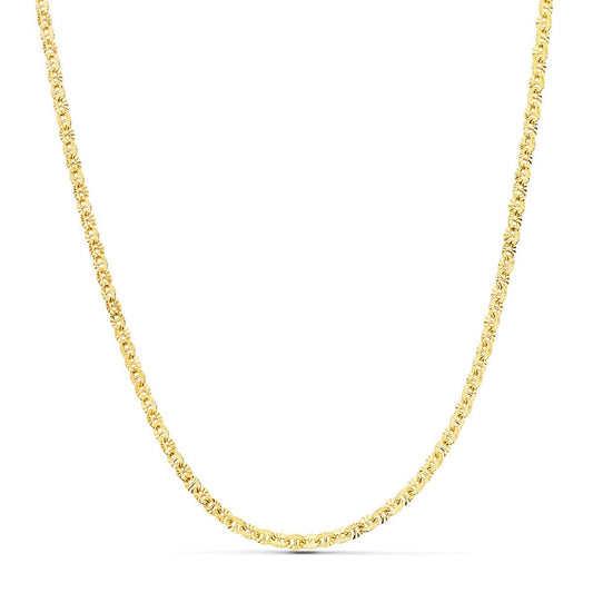 Collier Chaine Or 18 Carats 750/000 Jaune Maille Forçat - 45cm