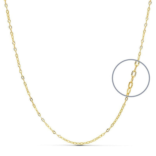 Collier Chaine Or 18 Carats 750/000 Jaune Maille Forçat - 50cm