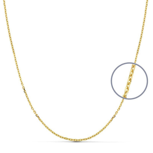 Collier Chaine Or 18 Carats 750/000 Jaune Maille Forçat - 60cm