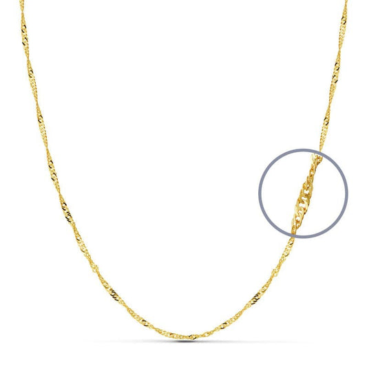 Collier Chaine Or 18 Carats 750/000 Jaune Maille Singapour - 60cm