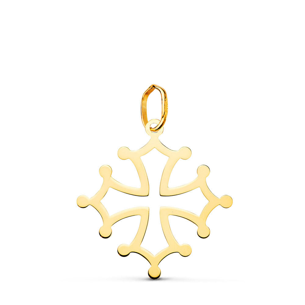 Pendentif Médaille Or 18 Carats 750 Jaune - Croix Occitane - Chaines Offertes