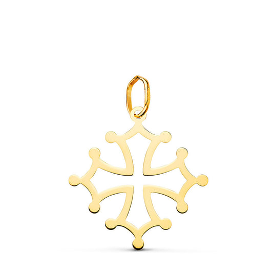 Pendentif Médaille Or 18 Carats 750 Jaune - Croix Occitane - Chaines Offertes