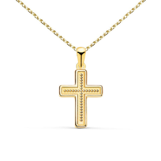 Collier - Médaille Croix Or 18 Carats 750/000 Jaune - Chaine Dorée