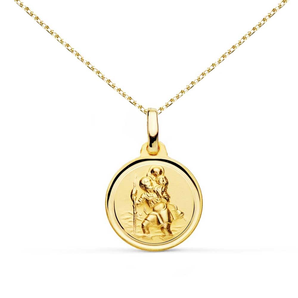 Collier - Médaille Or 18 Carats 750/1000 Saint Christophe - Chaîne Dorée & Gravure Offerte