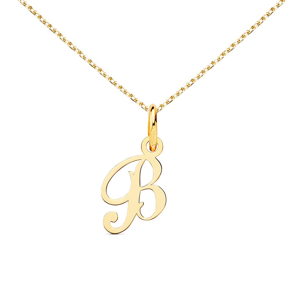 Collier - Pendentif Lettre "B" Or 750/1000 - Chaine Dorée