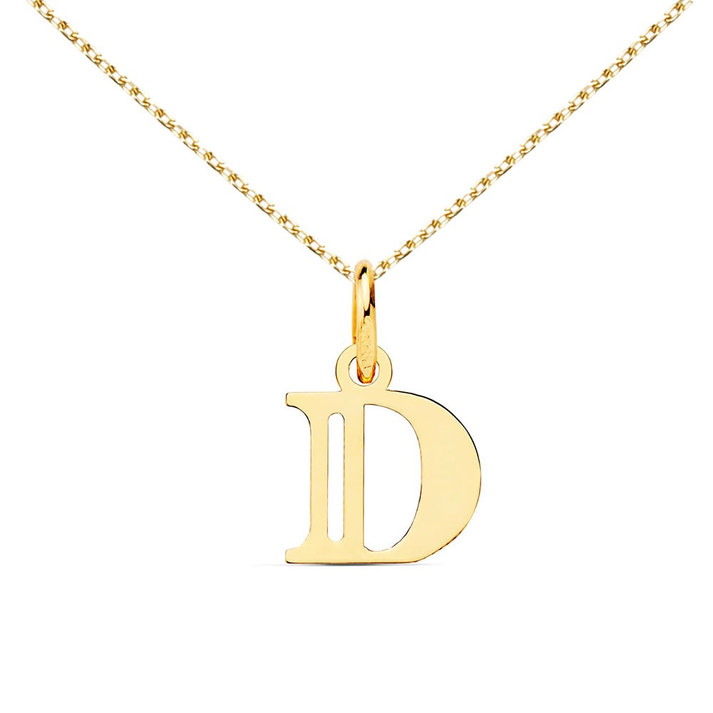 Collier - Pendentif Lettre "D" Or 750/1000 - Chaine Dorée