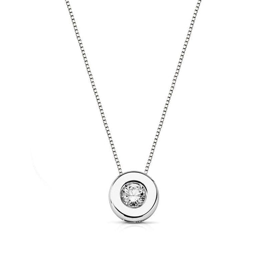 Collier Solitaire Diamant et Or 18 Carats 750/000 Blanc
