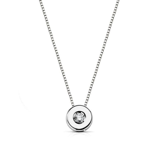 Collier Solitaire Diamant et Or 18 Carats 750/000 Blanc