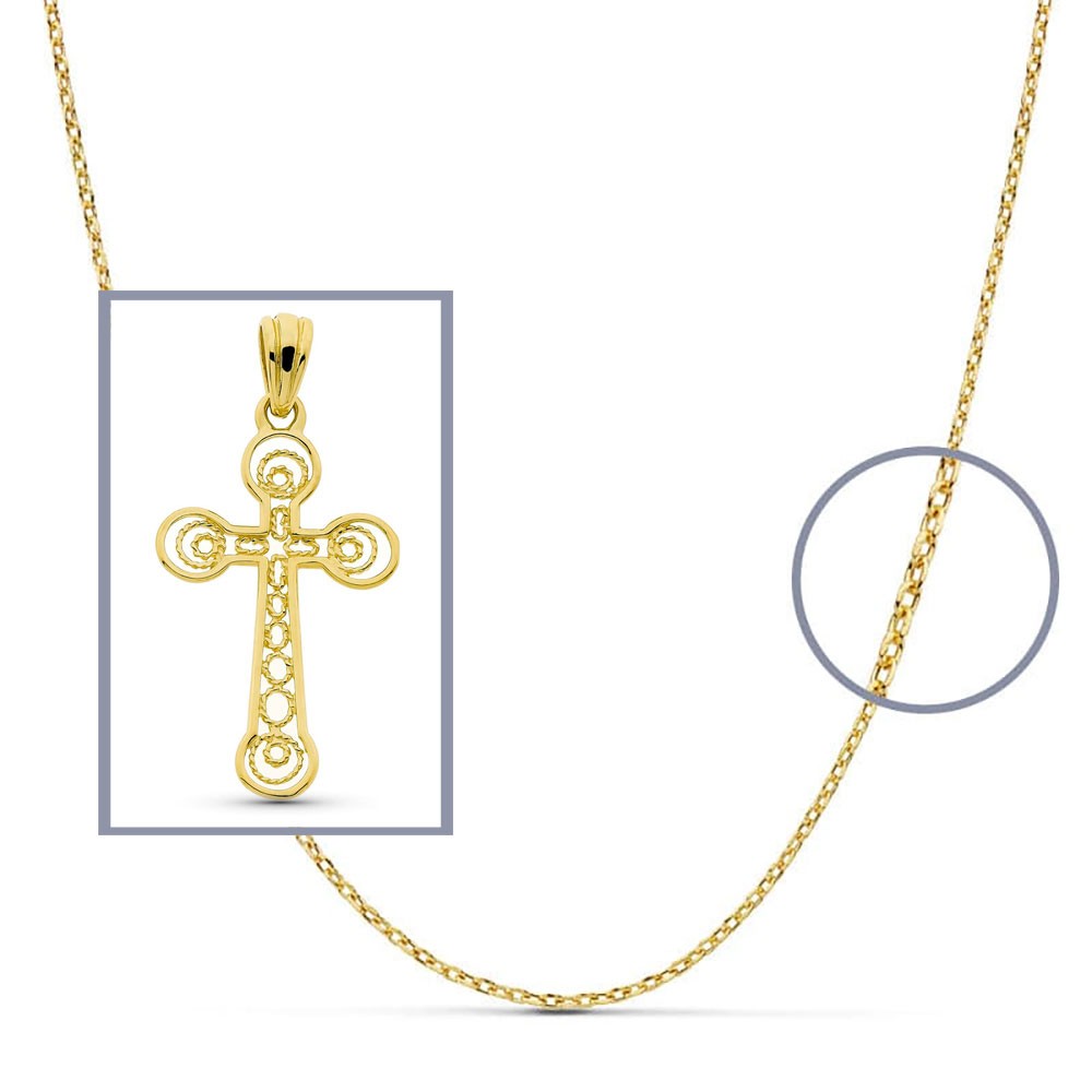 Pendentif  - Médaille Croix Or 18 Carats 750/000 Jaune - Chaine Offerte