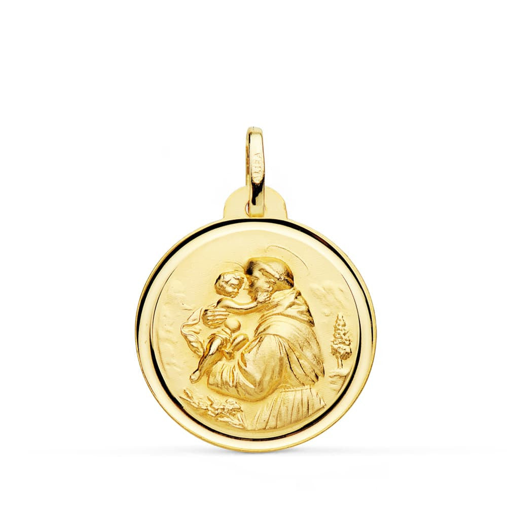 Médaille Or 18 Carats 750 Jaune Saint Antoine 18mm - Chaînes et Gravure Offertes