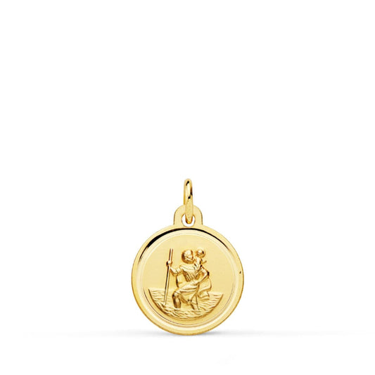 Médaille Or 18 Carats 750 Jaune Saint Christophe 12mm - Chaîne et Gravure Offertes