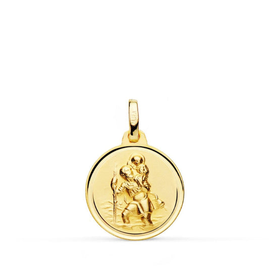 Médaille Or 18 Carats 750 Jaune Saint Christophe 16mm - Chaînes et Gravure Offertes