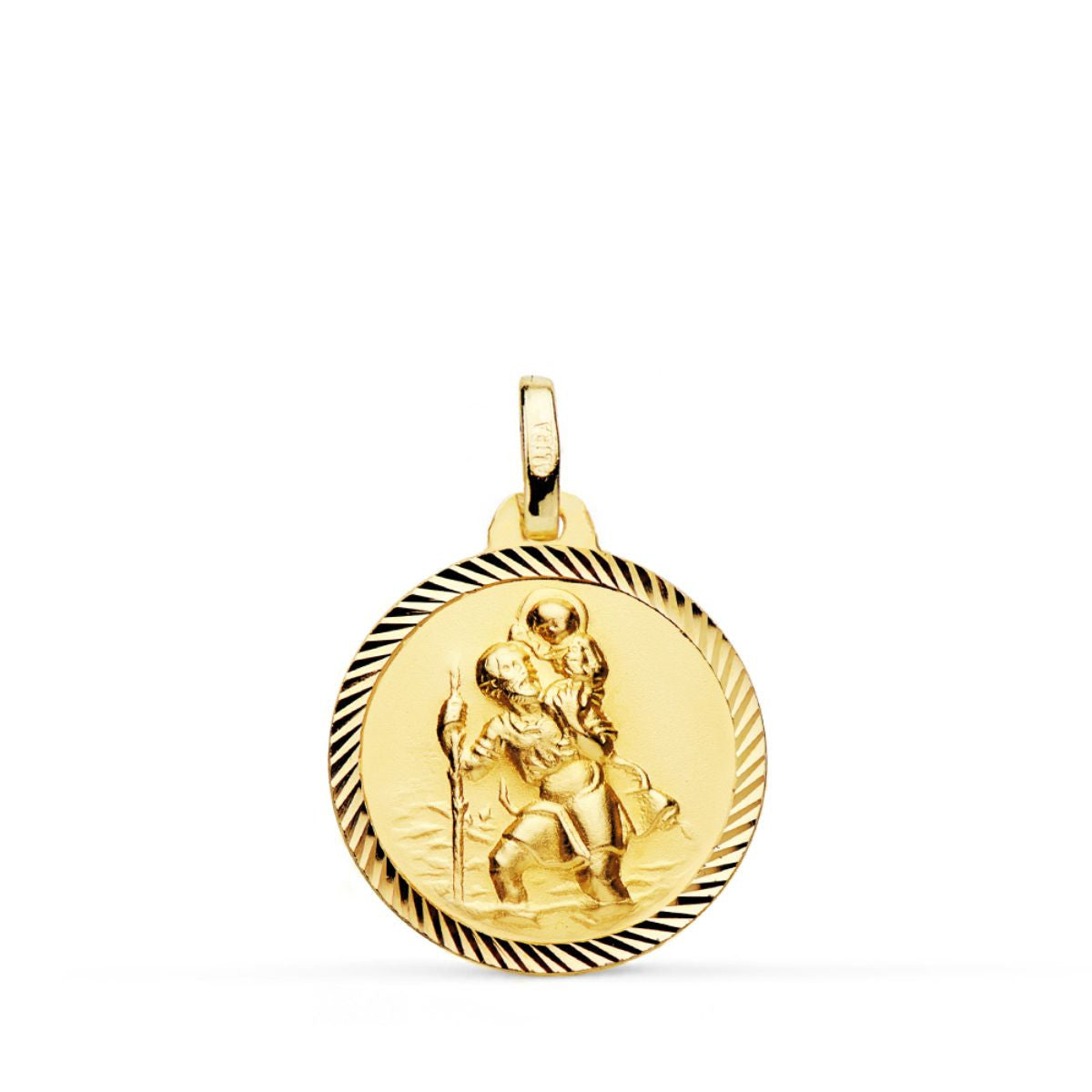 Médaille Or 18 Carats 750 Jaune Saint Christophe 18mm - Chaînes et Gravure Offertes