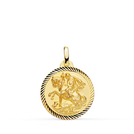 Médaille Or 18 Carats 750 Jaune Saint Georges 18mm - Chaînes et Gravure Offertes