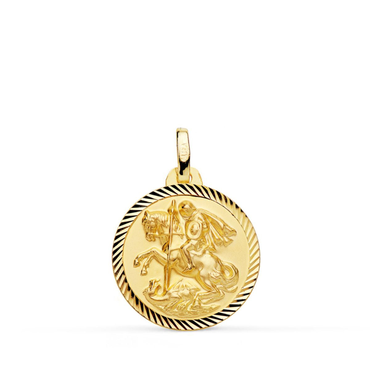 Médaille Or 18 Carats 750 Jaune Saint Georges 18mm - Chaînes et Gravure Offertes