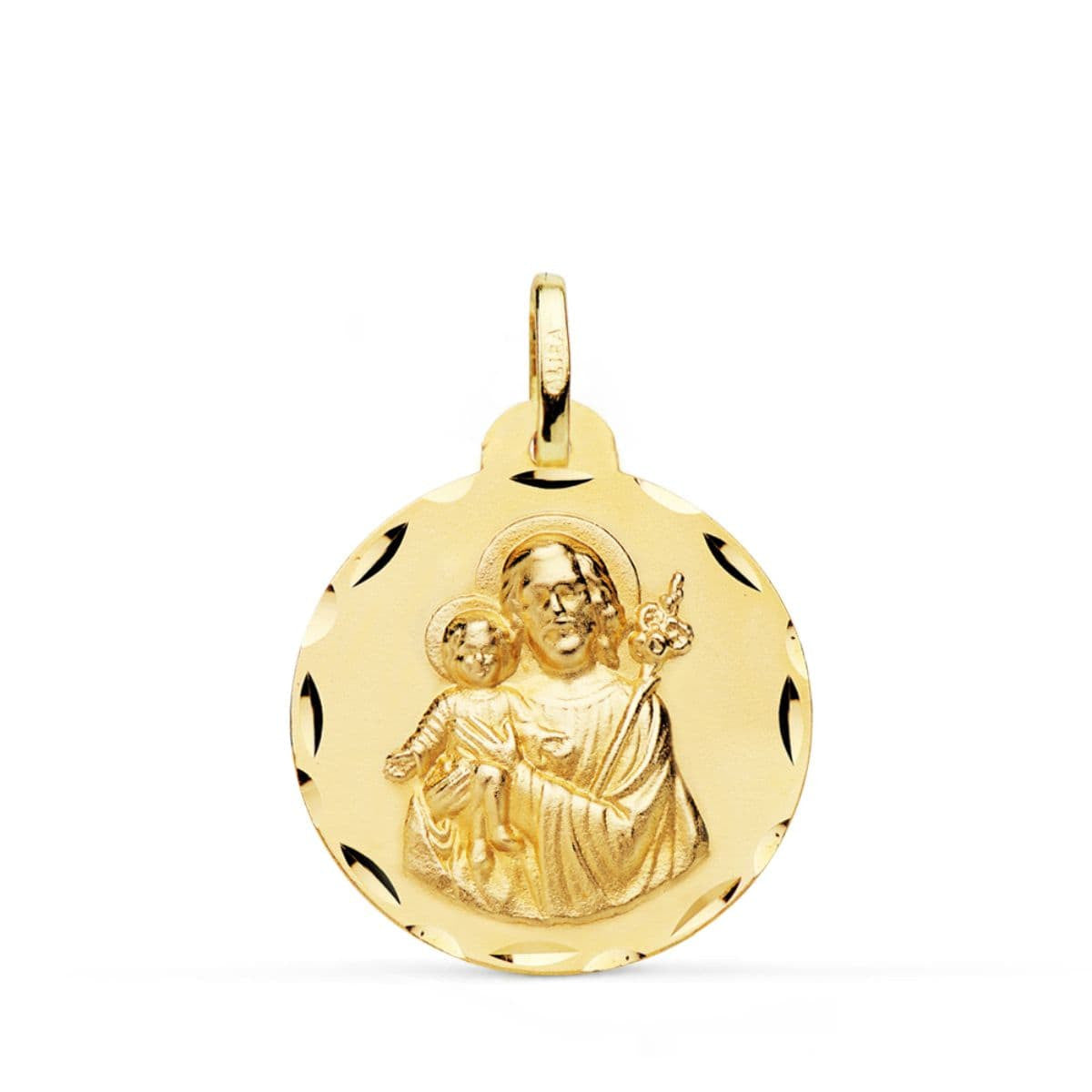 Médaille Or 18 Carats 750 Jaune Saint Joseph 22mm - Chaînes et Gravure Offertes