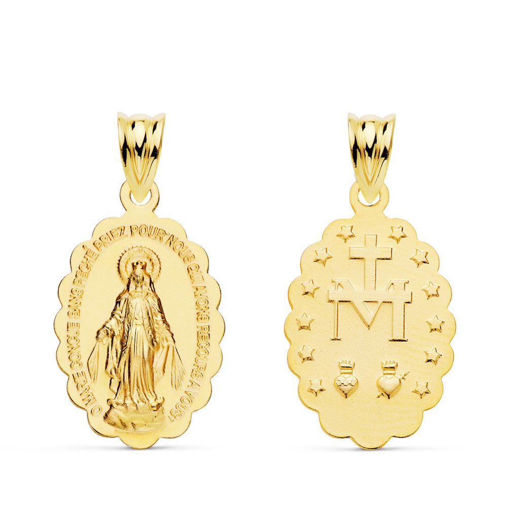 Médaille Or 18 Carats 750 Jaune Vierge Miraculeuse - Chaîne Offerte