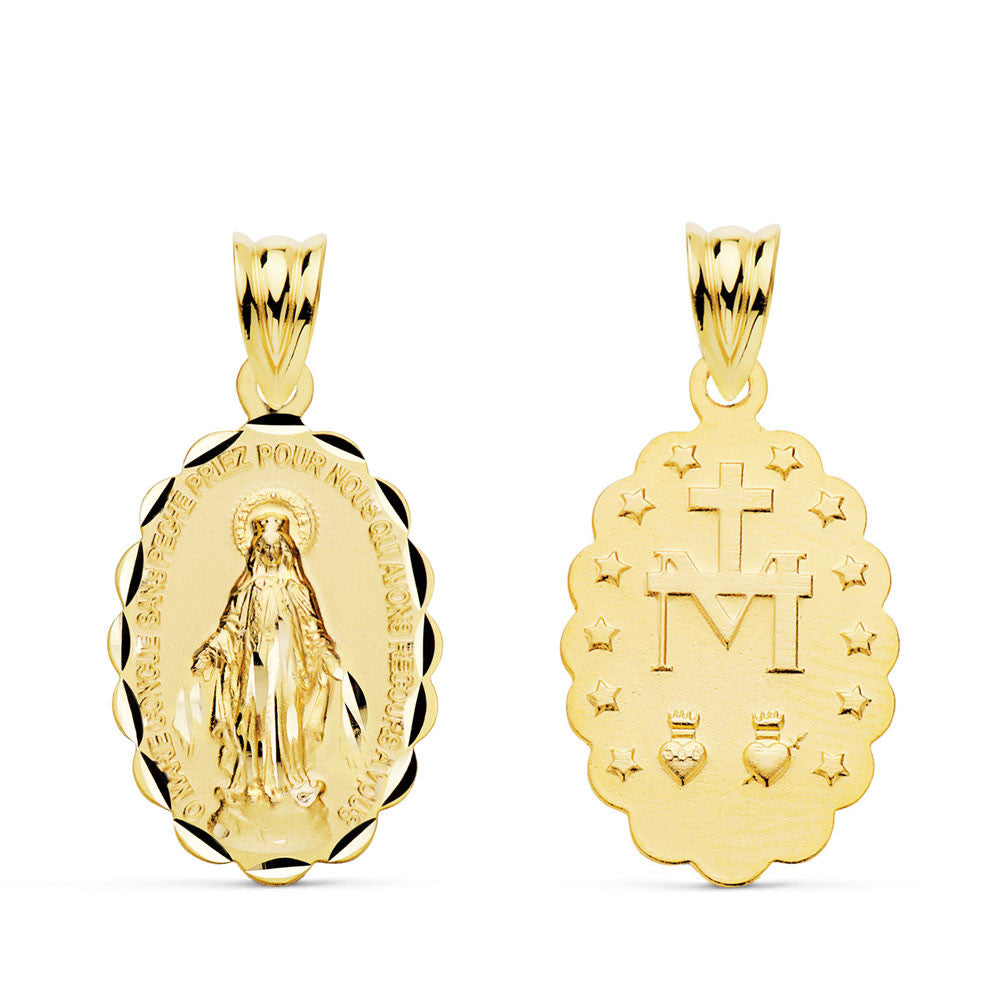 Médaille Or 18 Carats 750 Jaune Vierge Miraculeuse - Chaîne Offerte