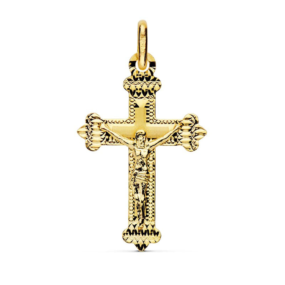 Pendentif  - Médaille Christ sur la Croix Or 18 Carats 750 Jaune - Chaine Offerte