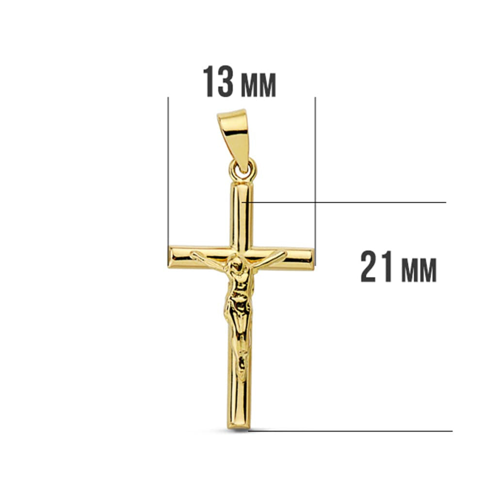 Pendentif  - Médaille Christ sur la Croix Or 18 Carats 750 Jaune - Chaine Offerte