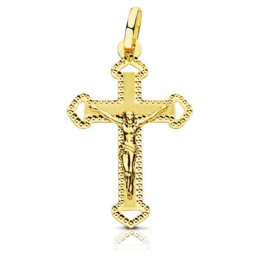 Pendentif  - Médaille Christ sur la Croix Or 18 Carats 750 Jaune - Chaine Offerte