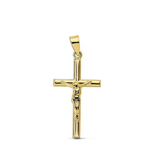 Pendentif  - Médaille Christ sur la Croix Or 18 Carats 750 Jaune - Chaine Offerte