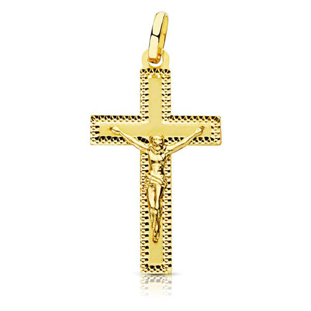 Pendentif  - Médaille Christ sur la Croix Or 18 Carats 750 Jaune - Chaines Offertes