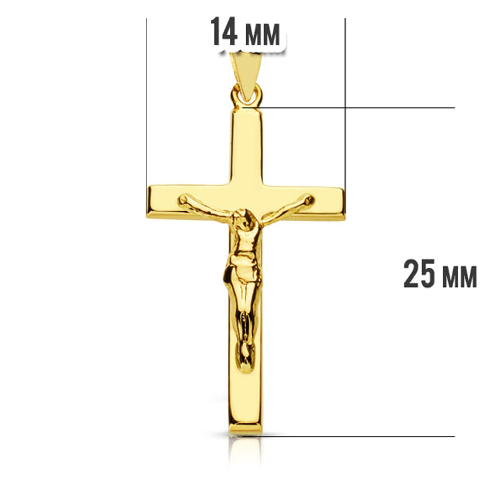 Pendentif  - Médaille Christ sur la Croix Or 18 Carats 750 Jaune - Chaines Offertes