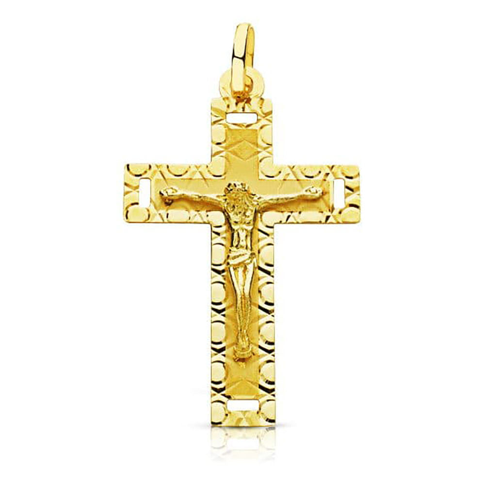 Pendentif  - Médaille Christ sur la Croix Or 18 Carats 750 Jaune - Chaines Offertes