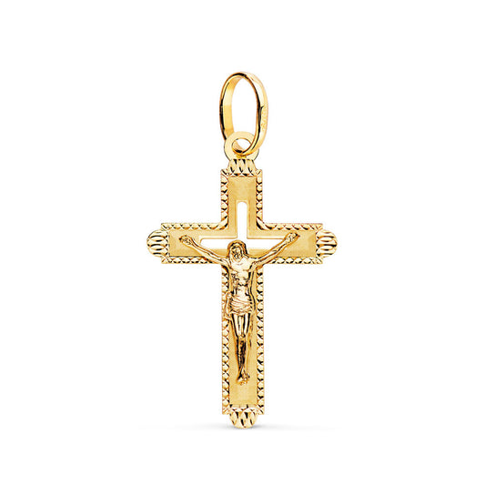 Pendentif  - Médaille Christ sur la Croix Or 18 Carats 750 Jaune - Chaines Offertes